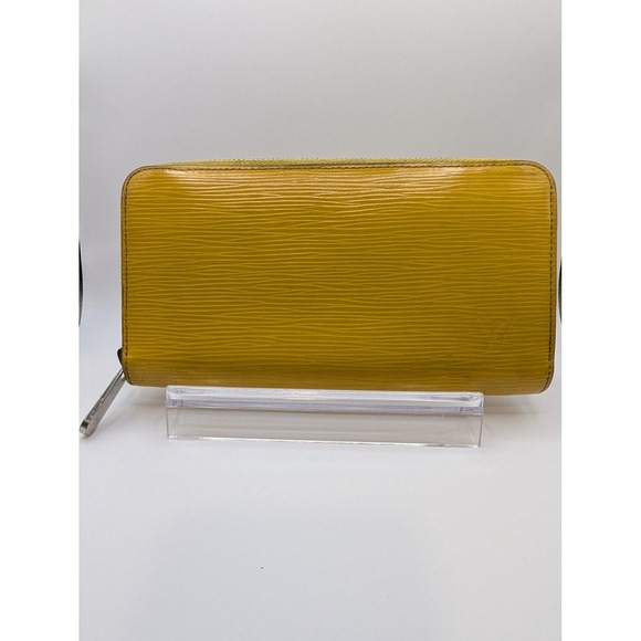 Louis Vuitton Epi Yellow Leather Zip Around Wallet Designer LV Silver with COA - Picture 1 of 15